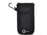InventCase Neoprene Impact Resistant Protective Pouch Case Cover Bag with Velcro Closure and Aluminium Carabiner for HTC Bolt Black