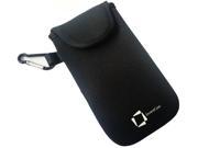 InventCase Neoprene Impact Resistant Protective Pouch Case Cover Bag with Velcro Closure and Aluminium Carabiner for BlackBerry Porsche Design P 9982 Black