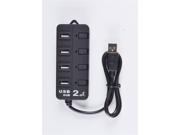 QSMHYM 4 Port USB 2.0 HUB Rubber Surface With Switch CQT 208