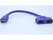 QSMHYM HDMI 1 Male To 2 Female Cable 30CM Purple