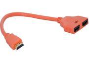 QSMHYM HDMI 1 Male To 2 Female Cable 30CM Orange
