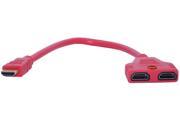 QSMHYM HDMI 1 Male To 2 Female Cable 30CM Red