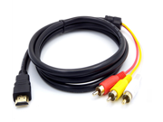 QSMHYM HDMI Male TO 3RCA Red White Yellow 1.5m Cable