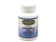 Vitamin E Natural 400 I.U. Mixed Tocopherols Vitamin Discount Center 50 Softgels