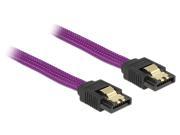 NEW SATA III SATA 3.0 6G S straight to straight with latching Nylon braiding purple 18