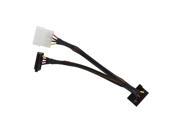 12inch Molex 4 pin Male to 2 x SATA Power 15 pin 90 Degree Splitter Cable w Black Sleeved ATX12V 5V Hard Drive Disk HDD SSD