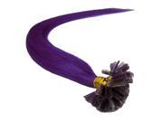 100S 22 Keratin Pre Bonded Nail U Tip Remy Hair Human Hair Extensions lila Purple