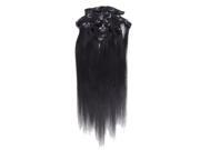 22 7pcs Silky Soft Clip in hair 100% Real Remy Human Hair Extensions 01 Jet Black