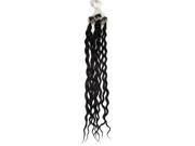 100S 20 100% Real Remy Micro Loop Ring Beads Hair Curly human hair extensions 1B Natural Black
