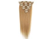 18 7pcs Silky Soft Clip in hair 100% Real Remy Human Hair Extensions 27 Dark Blonde