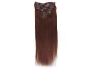 15 7pcs Silky Soft Clip in hair 100% Real Remy Human Hair Extensions 33 Dark Auburn