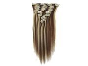 15 7pcs Silky Soft Clip in hair 100% Real Remy Human Hair Extensions 4 613 Mixed Color