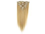 18 7pcs Silky Soft Clip in hair 100% Real Remy Human Hair Extensions 27 613 Mixed Color
