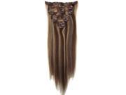 20 7pcs Silky Soft Clip in hair 100% Real Remy Human Hair Extensions 4 27 Mixed Color