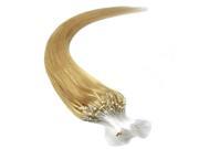 100S 22 Micro Loop Ring Beads Remy Hair 100% Real Human Hair Extension 24 Medium Blonde