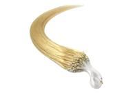 100S 18 Micro Loop Ring Beads Remy Hair 100% Real Human Hair Extension 613 Light Blonde