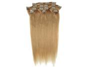 20 8pcs Silky Soft Clip in hair 100% Real Remy Human Hair Extensions 27 Dark Blonde