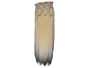 20 8pcs Silky Soft Clip in hair 100% Real Remy Human Hair Extensions 60 Platium Blonde
