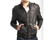 Indiana Grey Mens Bomber Leather Jacket