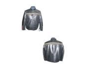 Cowhide Mens Leather Jacket with Tan Stripe
