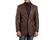 Lambskin Choco Mens Brown Leather Blazer