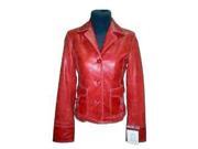 Womens Cosmo Red Leather Blazer