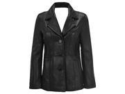 Women s Athena 3 Button Leather Coat