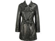 Women s Elegant Leather Trench Coat