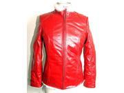 Ladies Carmen Fur Red Leather Jacket