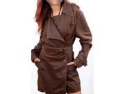 Woman s Marble Brown Vintage Leather Coat