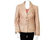 Angelica Tan Lambskin Ladies Leather Coat