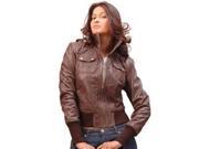 Acromen Brown Bombers Jacket with a Short Low Cut