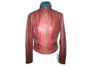 Ladies Red Vintage Leather Jacket