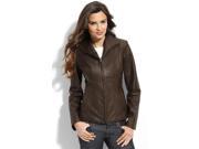 Ladies Vanessa Brown Leather Jacket