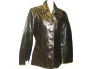 Womens Glamour 4 Button Leather Coat