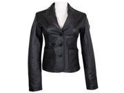 Ladies Dashing 3 Button Leather Blazer