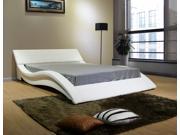 Greatime B1041 1Queen White Wave like Shape Upholstered Bed