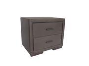 Greatime NL001 Chocolate two draws bounded leather nightstand