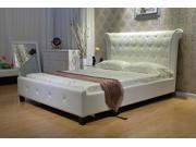 Greatime B1121 2 Eastern King White Upholstered Bed