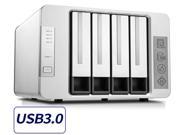 NOONTEC TerraMaster D4 310 USB3.0 Type C External Hard Drive 4 Bay RAID Enclosure Supports 2 Sets of RAID Storage with 2 USB3.0 HUB s Diskless