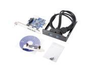 XCSOURCE Dual Ports PCI E to USB 3.0 Expansion Card 19Pin 5.25 Front Panel 20Pin AC390