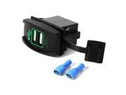 XCSOURCE Car Charger Dual USB Ports for Rocker Switch Panel with Green LED Light BI262
