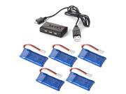 XCSOURCE 5pcs Battery 3.7V 500mAh 5in1 Charger Adapter 5 port for MJX X200 Toys RC167