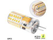 Sunix 10pcs High Power G4 3W 48 SMD 3014 LED Silicone Spotlight Bulb Lamp Warm White Dimmable SU008