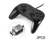 XCSOURCE 2pcs Classic Wired Game Controller Gamepad Joystick for Nintendo Wii Black AC482