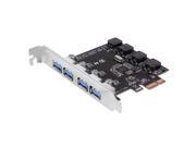 XCSOURCE 4 Port PCI E Card to USB 3.0 PCI Express Expansion Card PCIE Card Adapter Super Speed VIA 5Gbps No NEC Power Supply AC542