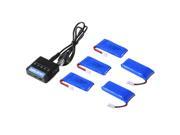 XCSOURCE 5pcs 3.7V 500mAh 25C Lipo Battery 5 in 1 Battery Charger For Hubsan H107L H107C H107D Quadcopter BC634