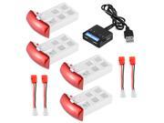 XCSOURCE 4pcs 3.7V 500mAh 25C Lipo Battery 4 in 1 Battery Charger for Syma X5UC X5UW RC Quadcopter BC652
