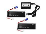 XCSOURCE 2pcs 7.4V 2700mAh 10C Lipo Battery 2 in 1 Battery Balance Charger for Hubsan H501S Quadcopter BC658