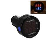 XCSOURCE 2 In 1 Car Auto LED Dual Display Digital Thermometer and Voltmeter Cigarette Lighter Power Check Kit MA394